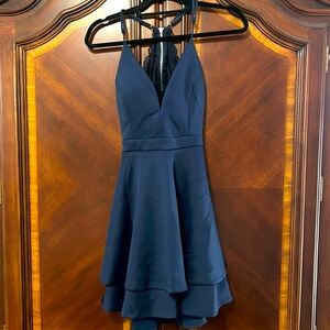 Honey & Rosie A-line Navy Halter Dress